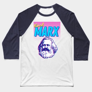 Karl Marx 3D Graphic Design 90s Style Hipster Statement Tee Baseball T-Shirt